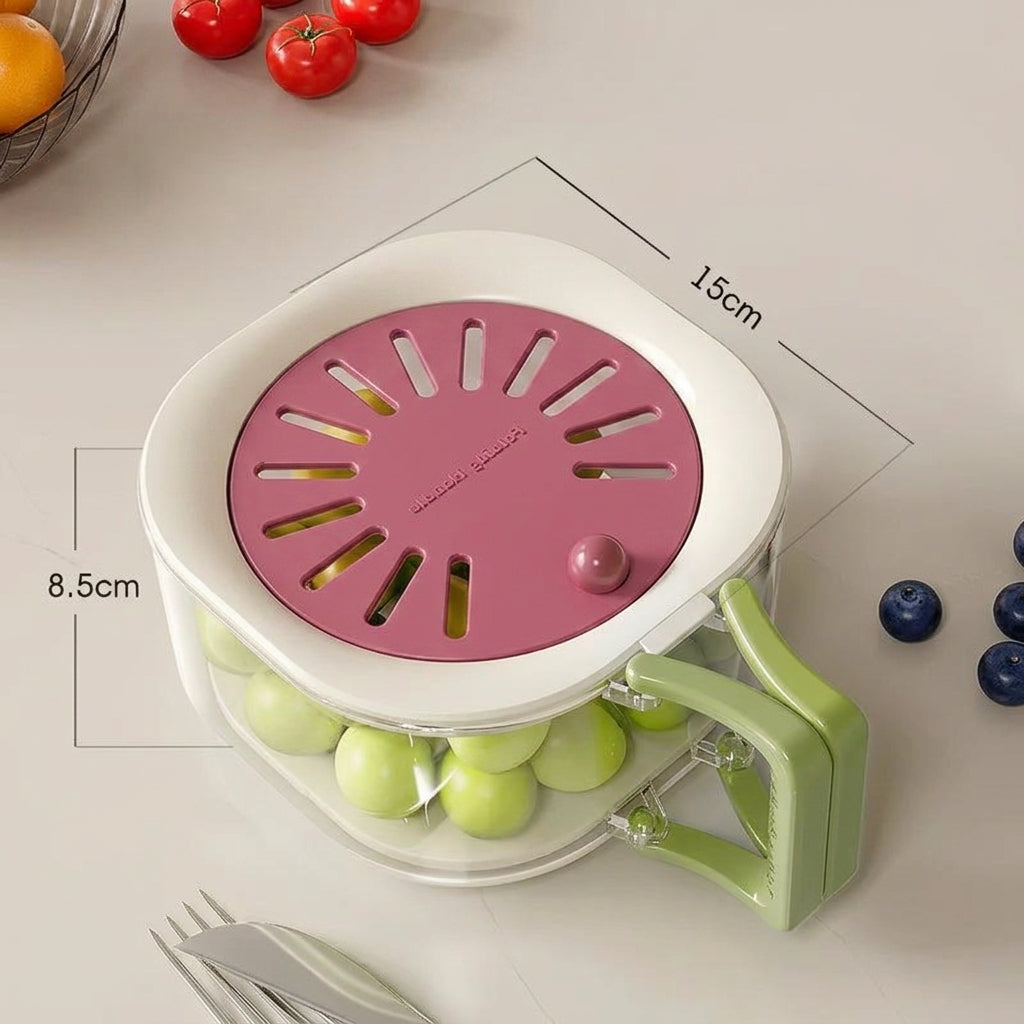 Clean dimension guide for the pink and green 2-in-1 drain box showing 15cm width and 8.5cm height with no foreign text
